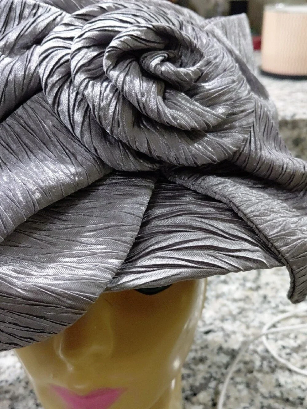 Elegant MALINA'S BRANDWomen's Silver Rolled Rosette Dress Hat
